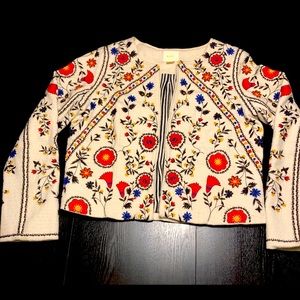 Anthropologie / Maeve Embroidered Jacket / Medium